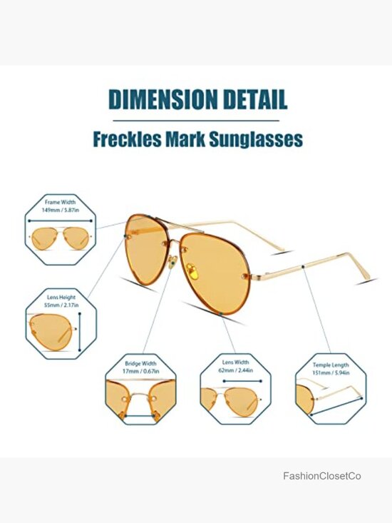 Oversized Aviator Sunglasses Vintage Retro Metal Frame Rimless UV400 main image 7